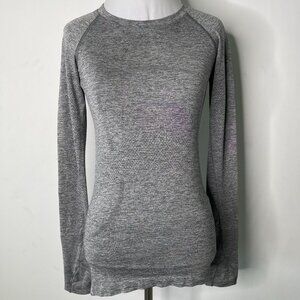 Lululemon Women's Heathered Grey Swiftly Tech Long-Sleeve T-Shirt Size 4